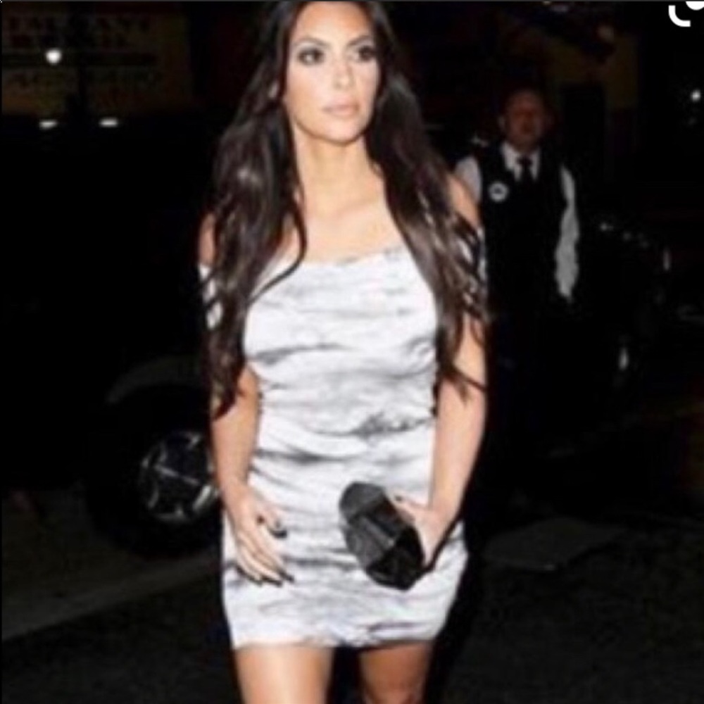 Bebe Exclusive Bandage Dress XS Tie-Dye Kim K